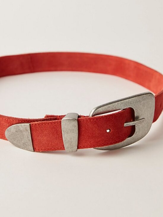 NWT Free People Dover Suede Belt in Medium Orange